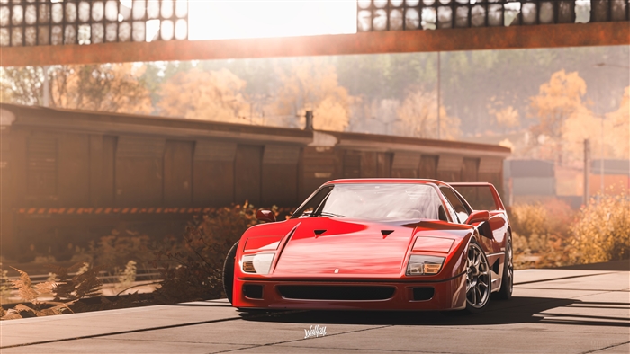 Red Ferrari F40 from Forza Horizon 4K