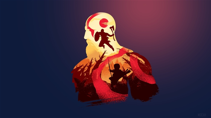 Kratos and Atreus from God of War 4K