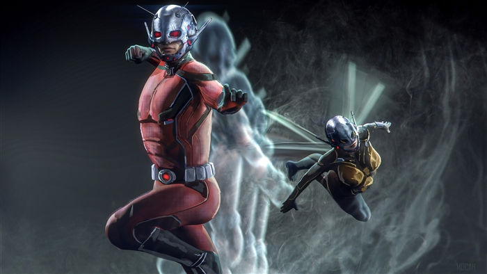 Ant Man and Wasp Action Pose 4K