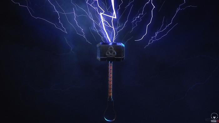 Thor's Hammer Mjolnir with Lightning 4K
