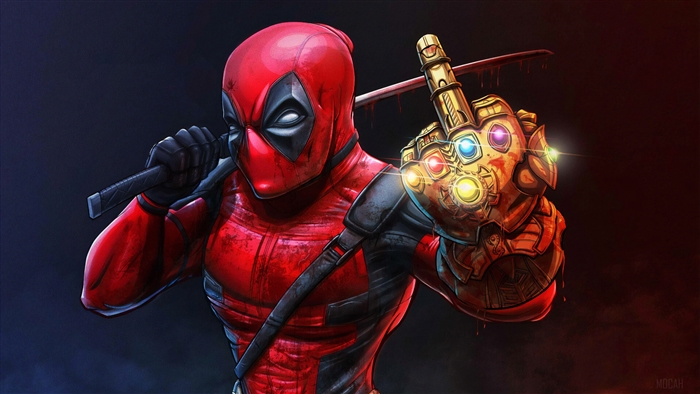 Deadpool With Thanos Infinity Gauntlet