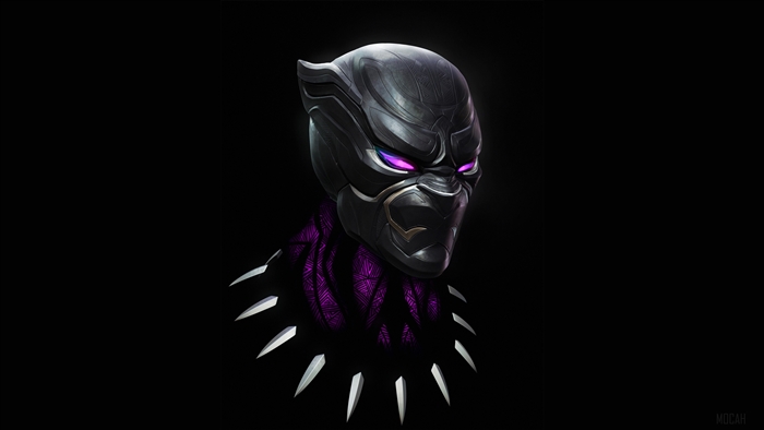 Black Panther Mask and Necklace Art 4K