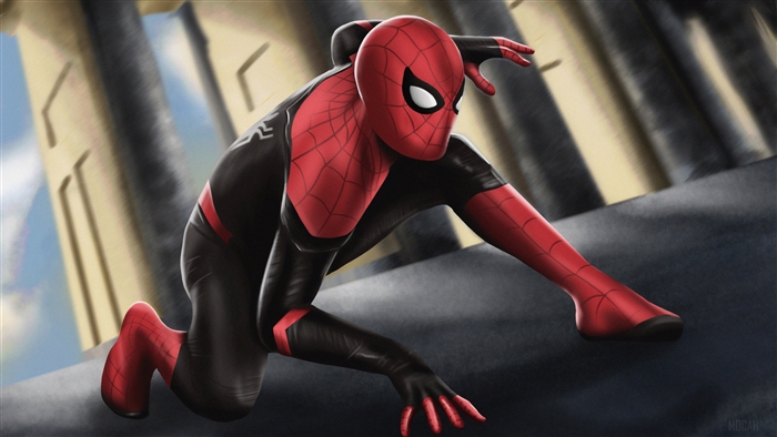Spider-Man in Red and Black Suit 4K