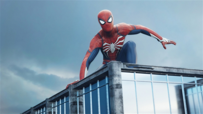 Spider-Man on a building rooftop