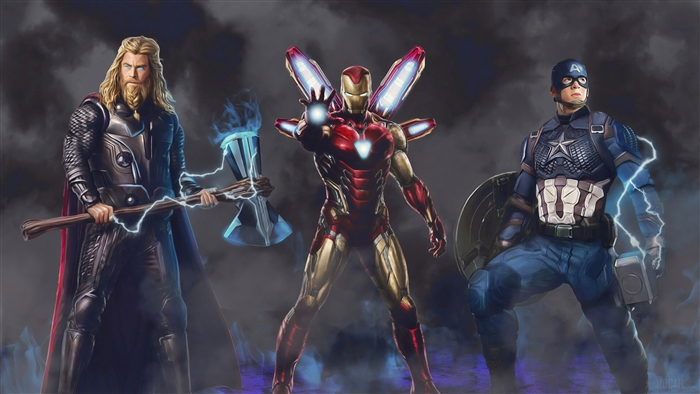 Thor, Iron Man, and Captain America from Marvel 4K