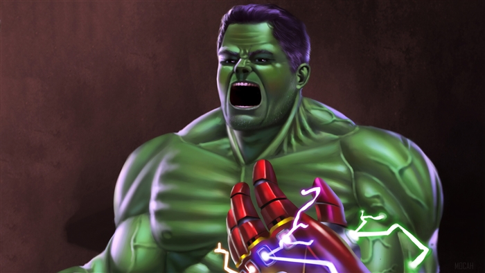 Hulk with Iron Man's Infinity Gauntlet 4K