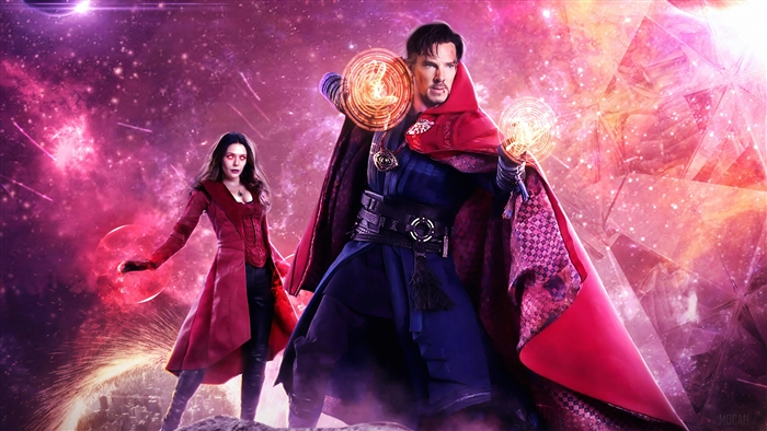 Doctor Strange and Scarlet Witch from Doctor Strange in the Multiverse of Madness Art 4K