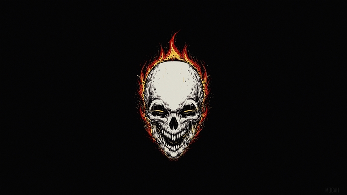 Ghost Rider Skull on Fire 4K