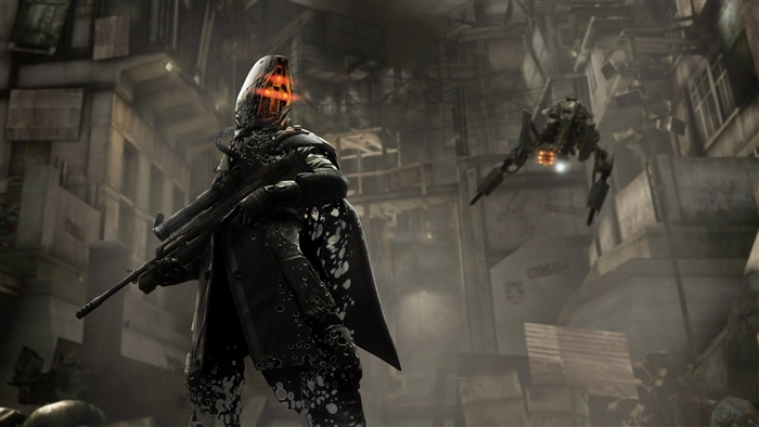 Character with rifle and drone in Killzone 2 4K