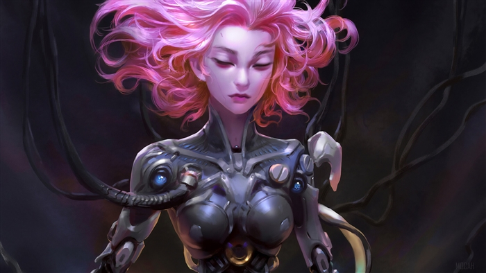 D.Va from Overwatch, a cyborg girl in 4K