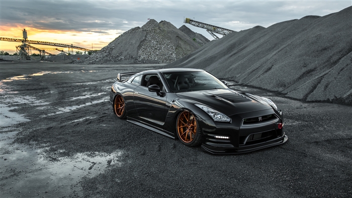 Custom Black Nissan GT-R 2019 4K