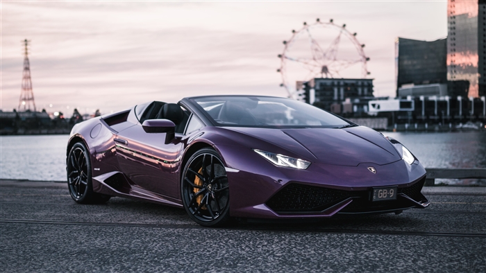 Purple Lamborghini Huracan Convertible