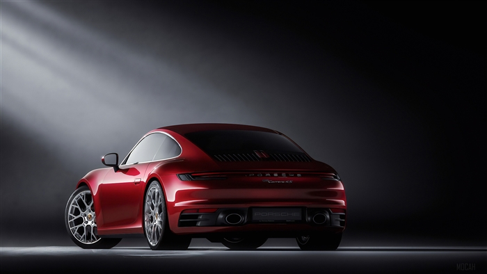 Red Porsche 911 Carrera 4S 4K
