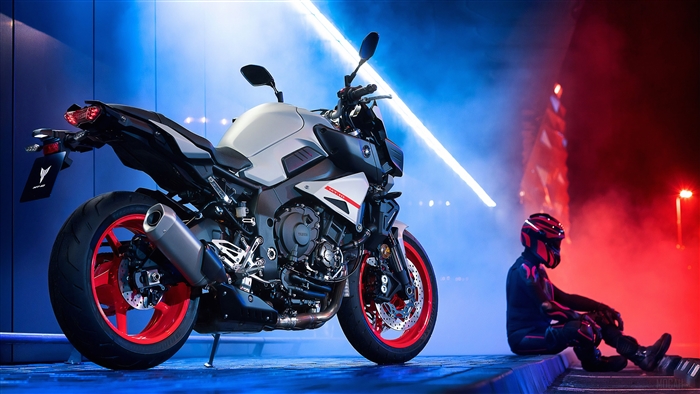 Yamaha MT-10 Motorcycle at Night with Rider 4K
