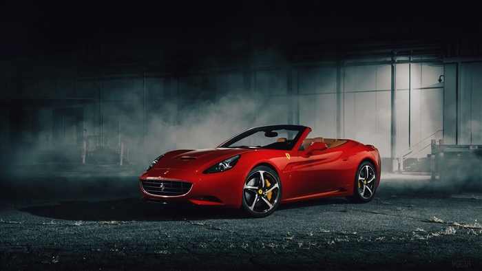 Red 2019 Ferrari California Convertible 4K