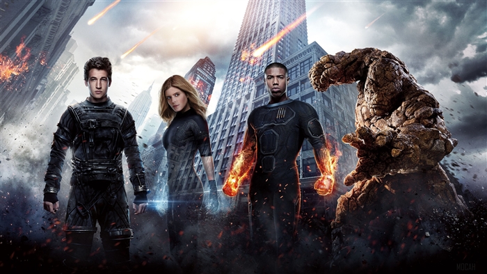 The Fantastic Four in a city