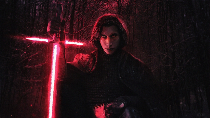Kylo Ren from Star Wars with a lightsaber 4K