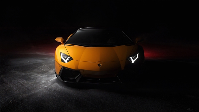 Yellow Lamborghini Aventador Front