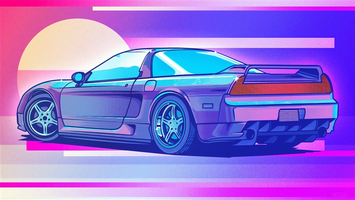 Honda Nsx Retrowave Art