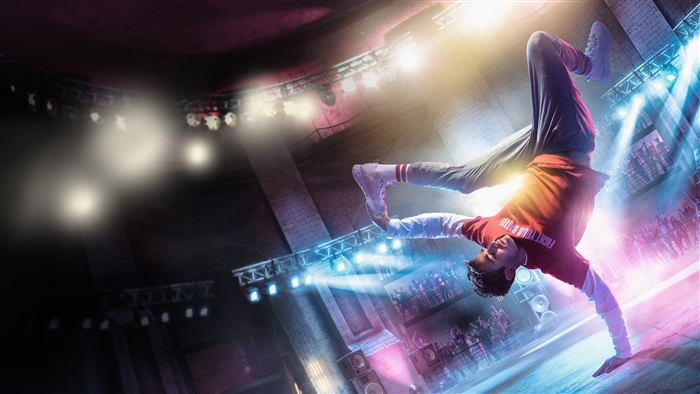 Breakdancer performing in a stadium 4K