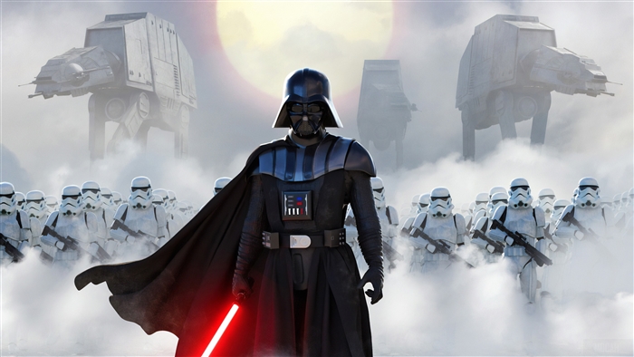Darth Vader and Stormtroopers with AT-ATs 4K