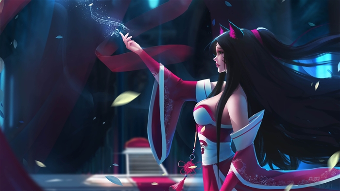 Ahri from League of Legends Fan Art 4K