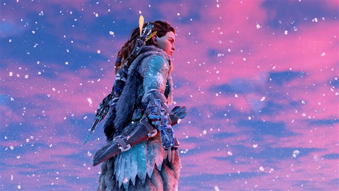 Aloy from Horizon Zero Dawn in snow 4K