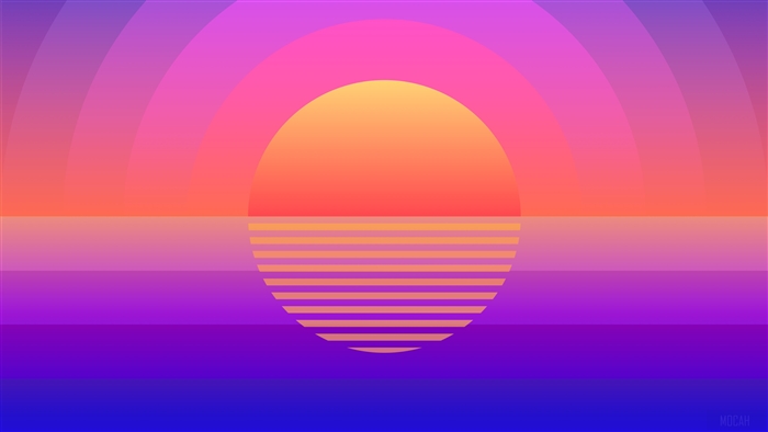 Sunset over the ocean with colorful sky