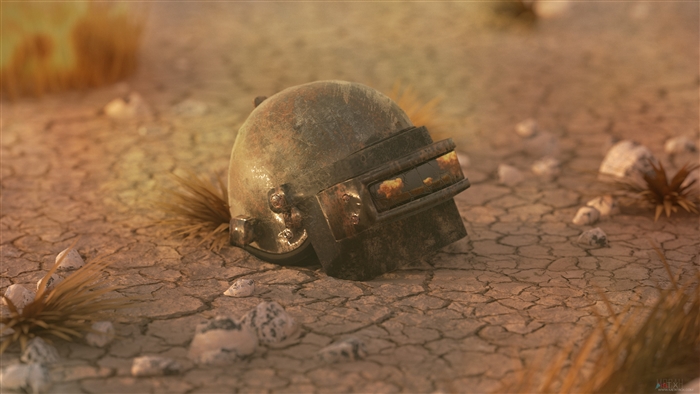 Level 3 Helmet on Cracked Earth