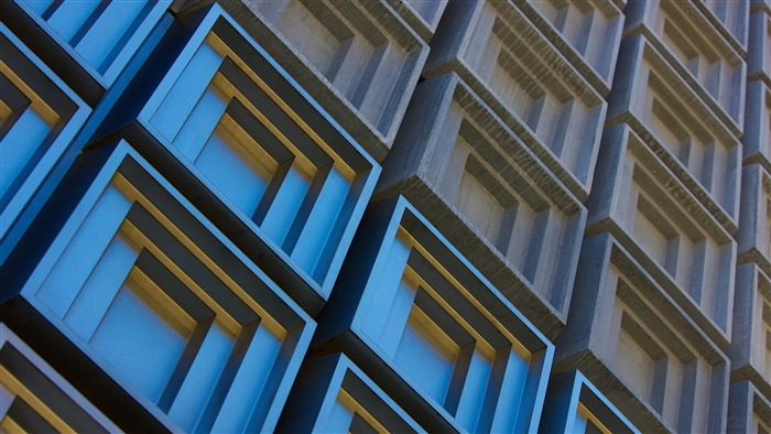 Abstract Architectural Detail with Blue and Gray Tones 4K