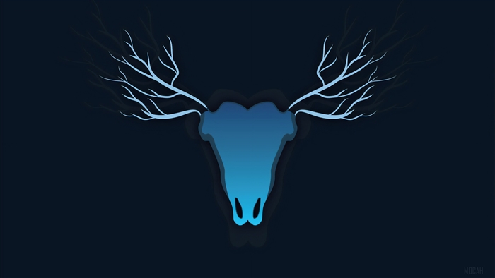 Deer skull with antlers illustration 4K