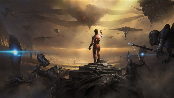 Iron Man and Avengers vs. Chitauri Fleet 4K