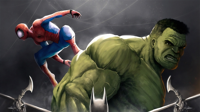 Hulk and Spider-Man Art 4K