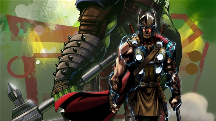 Thor and Hulk from Thor Ragnarok 4K
