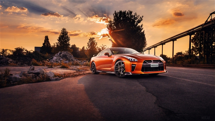 Orange Nissan GTR