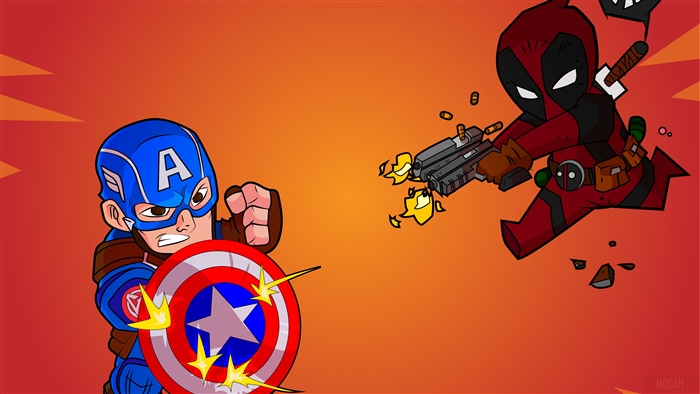 Captain America and Deadpool in action