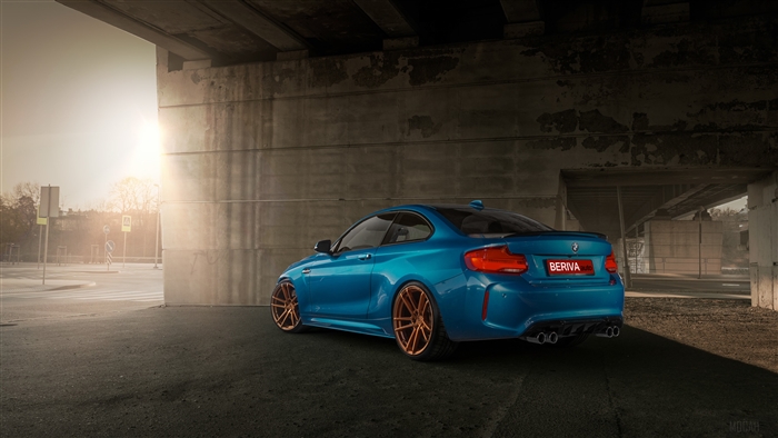 Blue BMW M2 Coupe with Copper Wheels