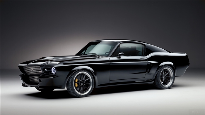 1967 Ford Mustang Black Muscle Car 4K