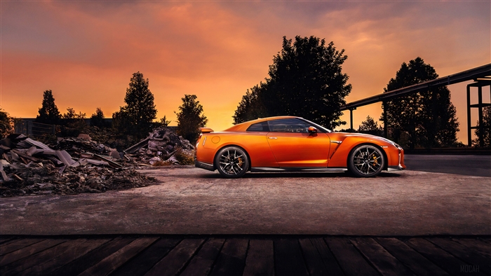 Orange Nissan GTR