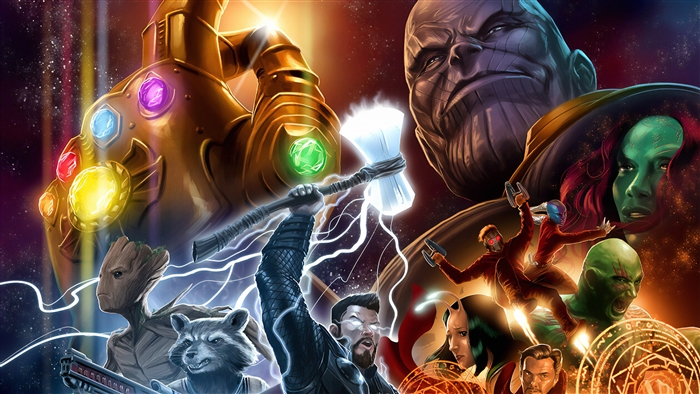 Avengers: Endgame Infinity Gauntlet and Characters 4K