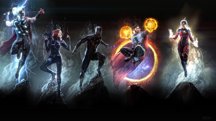 Marvel Heroes Thor, Black Widow, Black Panther, Doctor Strange, Captain Marvel 4K