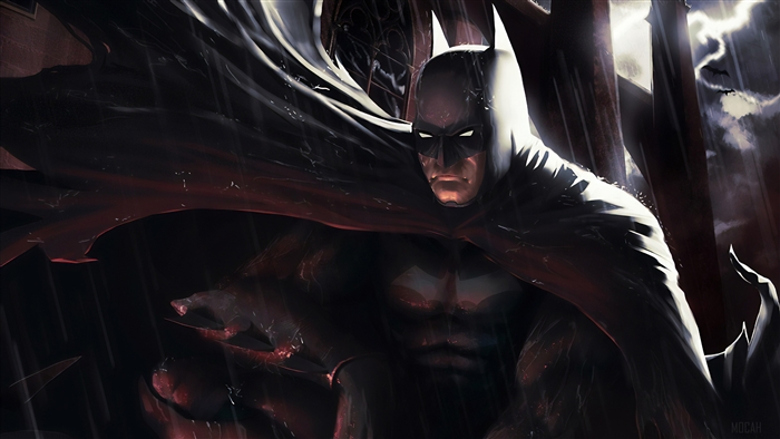 Batman in the rain