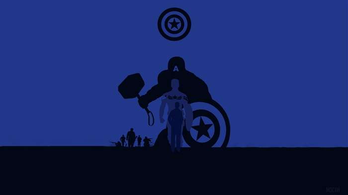 Captain America from Avengers Endgame Minimalism 4K