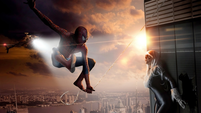 Spiderman and Black Cat Cosplay 4K