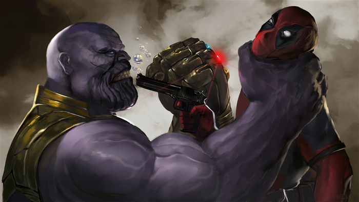 Deadpool Vs Thanos Art