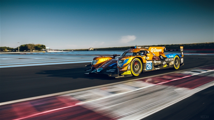 Aurus 26 race car on a track
