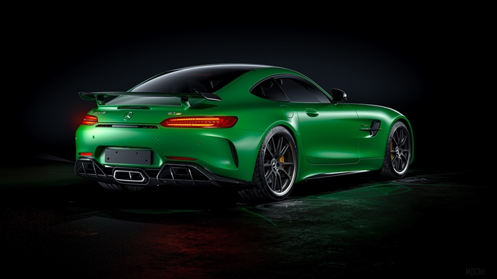 Green Mercedes-Benz AMG GT R 4K Rear View