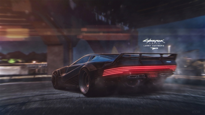 Cyberpunk 2077 car with neon lights