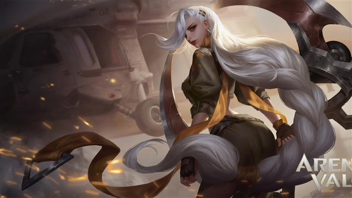 Girl with white hair and scythe from Arena of Valor 4K
