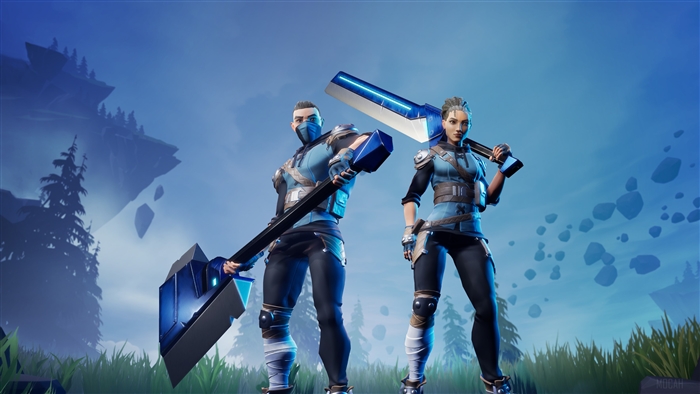 Dauntless characters with large weapons 4K